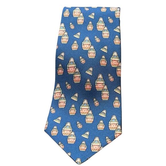 Hermes Vintage Silk Tie Poupees Russes Matriochkas Russian Nesting Doll 7529 IA - Picture 1 of 4